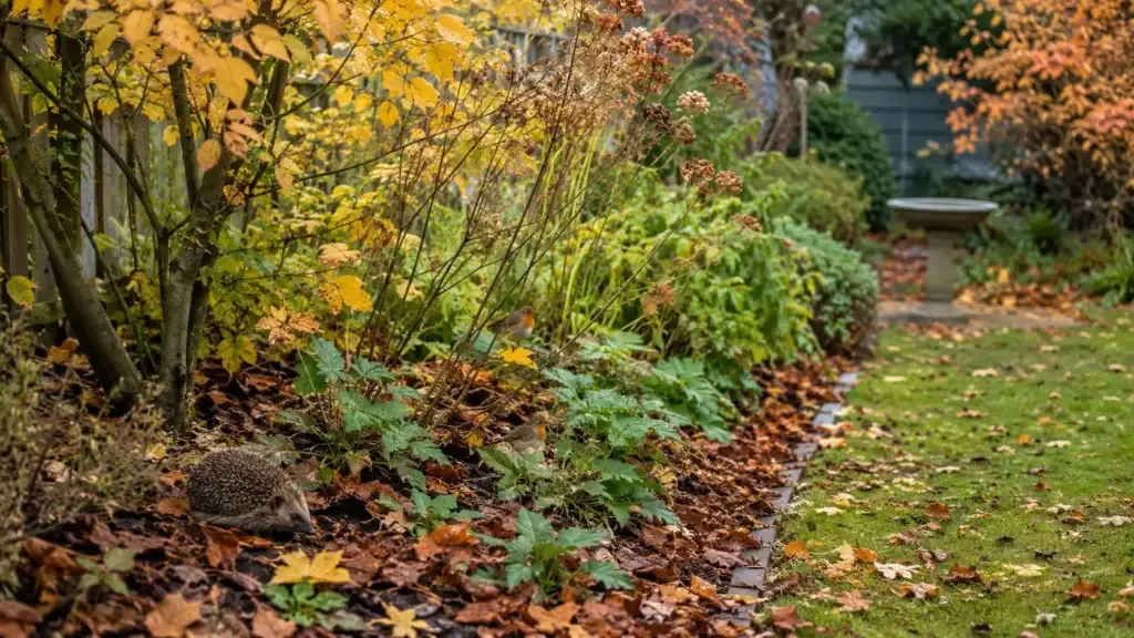 Bladeren laten liggen als natuurlijke mulch voor minder tuinonderhoud en meer leven